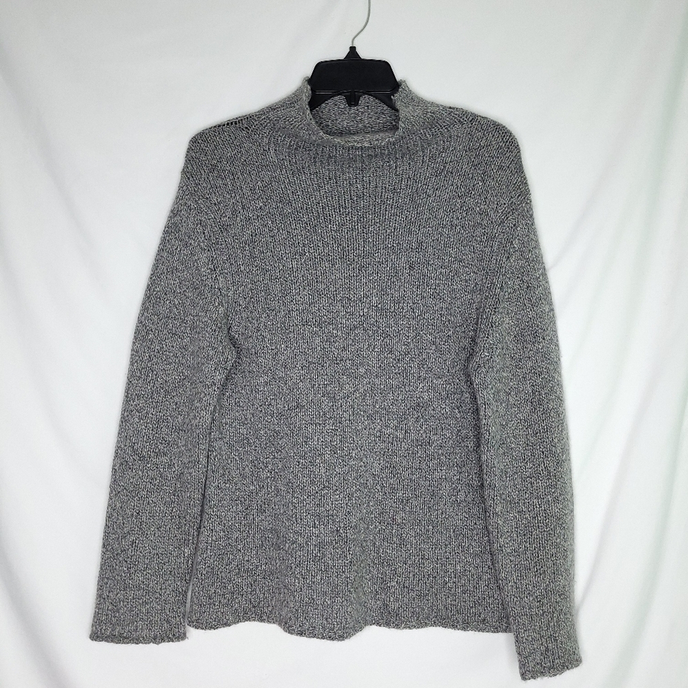 MARIELE WAITHE By Forte Cashmere Gray Mockneck Women's Minimalist Sweater LARGE